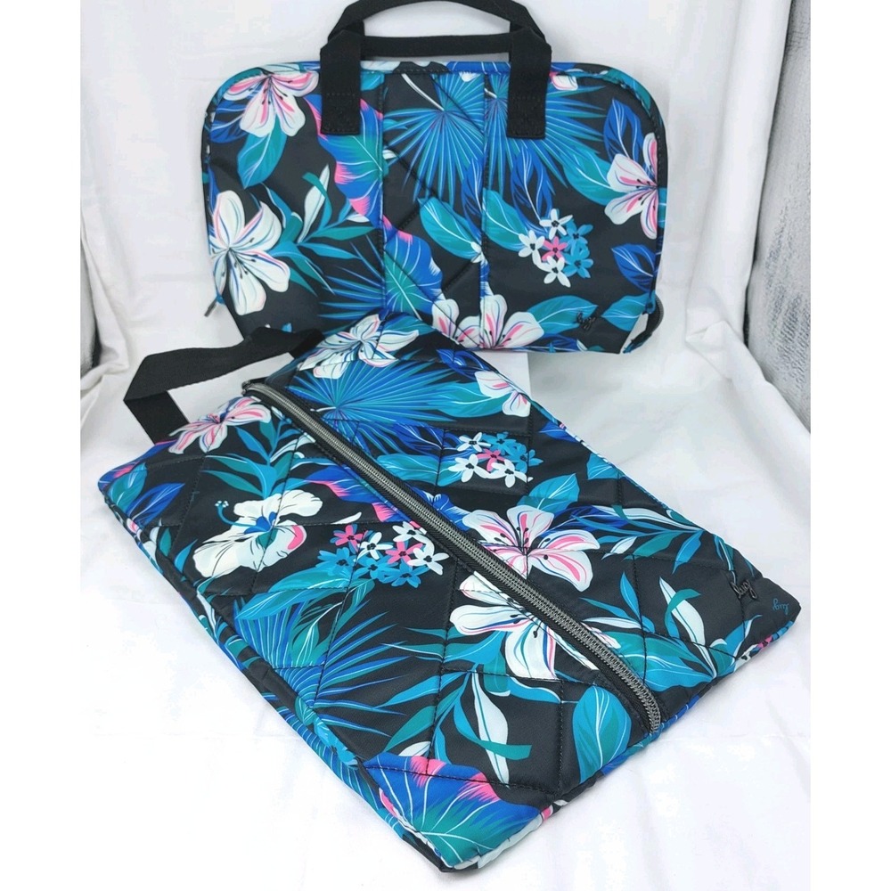 Lug Travel Set ~ Lug Tuck SE Cosmetic Case & Flash Shoe Case Black Floral